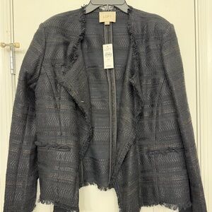 NWT LOFT Textured Black Blazer sz 12T